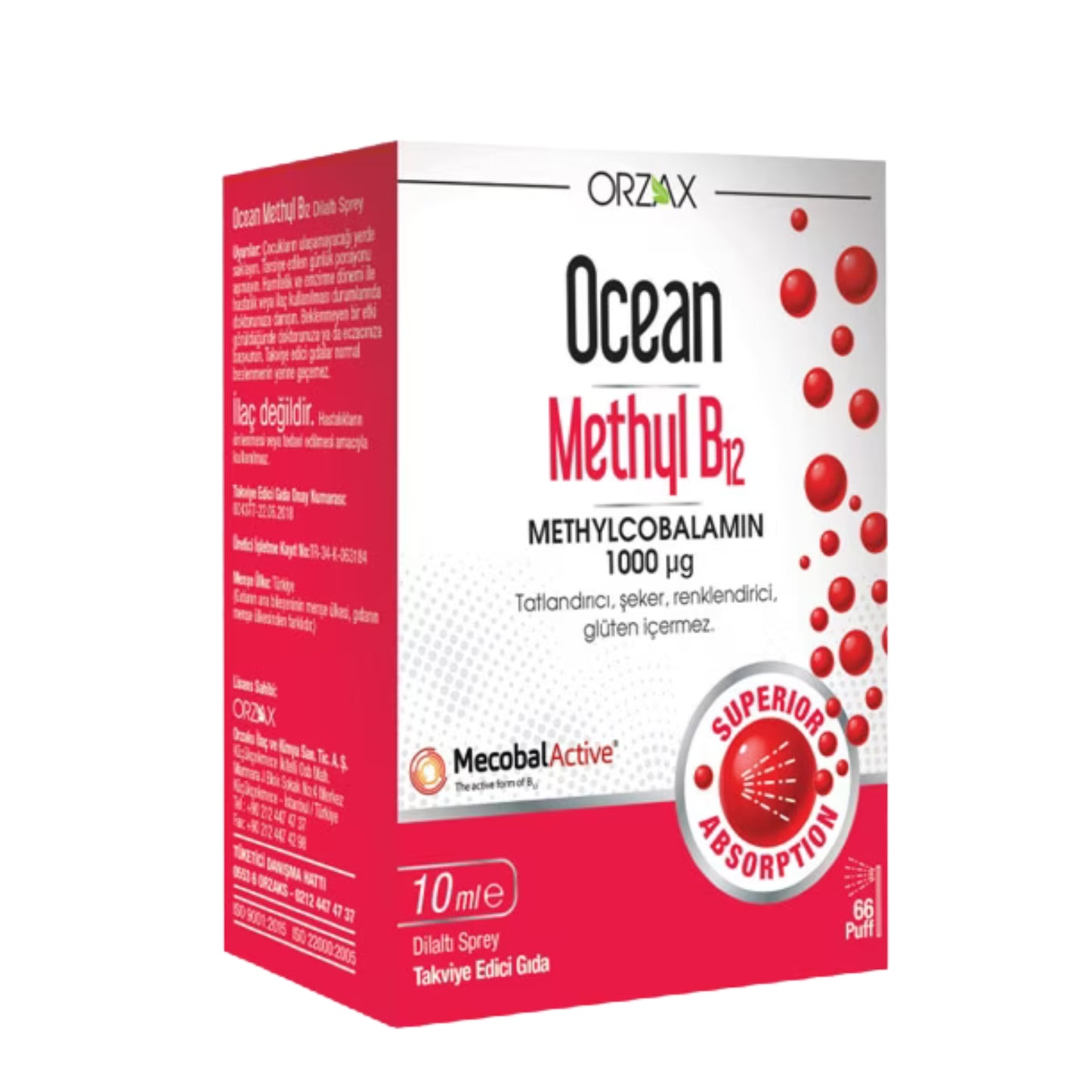 Ocean Methyl B12 Sprey 1000 mcg 5 ml – Metil B12 İçeren Takviye Edici Gıda