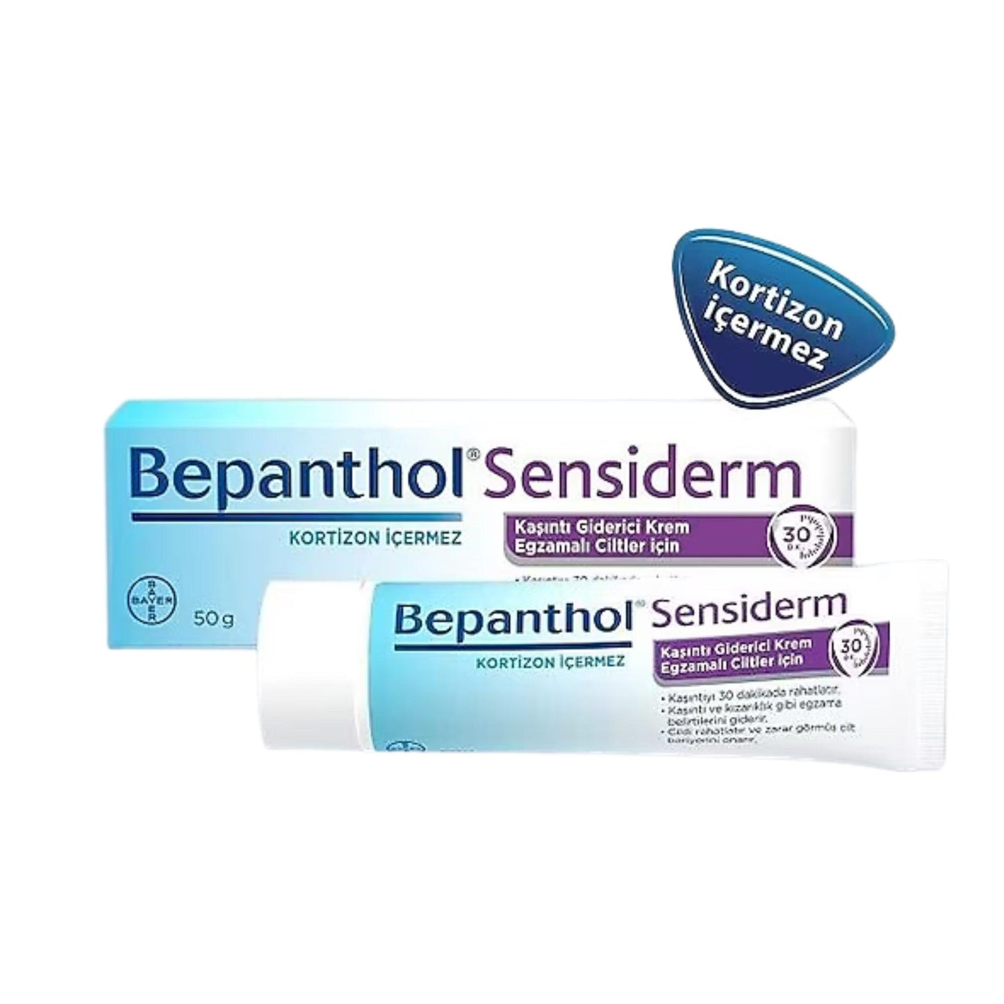 Bepanthol Sensiderm Krem 50 gr – Egzama ve Kaşıntı Giderici, Kortizon İçermeyen Cilt Bakım Kremi - Meliya Kozmetik