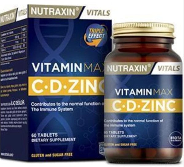 Nutraxin Vitamin Max C + D Zinc 60 Tablet - Meliya Kozmetik