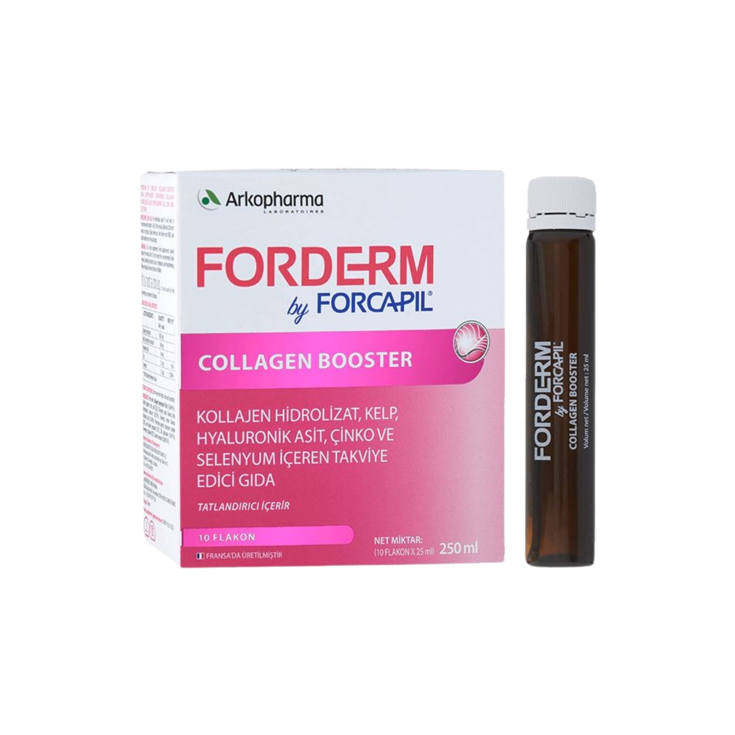 Forcapil Collagen Booster 10x25 ml – Saç, Cilt ve Tırnaklar İçin Kolajen, Hyaluronik Asit ve Biotin Takviyesi - Meliya Kozmetik