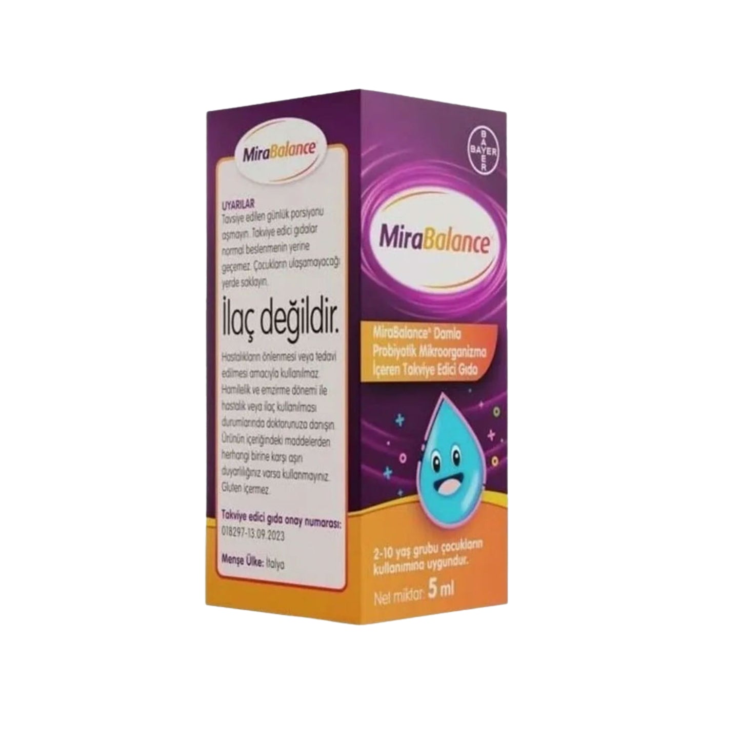 Mirabalance Probiyotik Damla 5 ml – 2–10 Yaş Çocuklar İçin Probiyotik Takviyesi