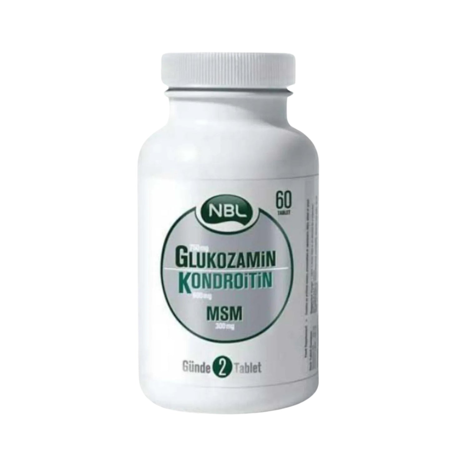 Meliya Kozmetik NBL Glukozamin Kondroitin MSM içeren eklem ağrısı için takviye hap şişesi