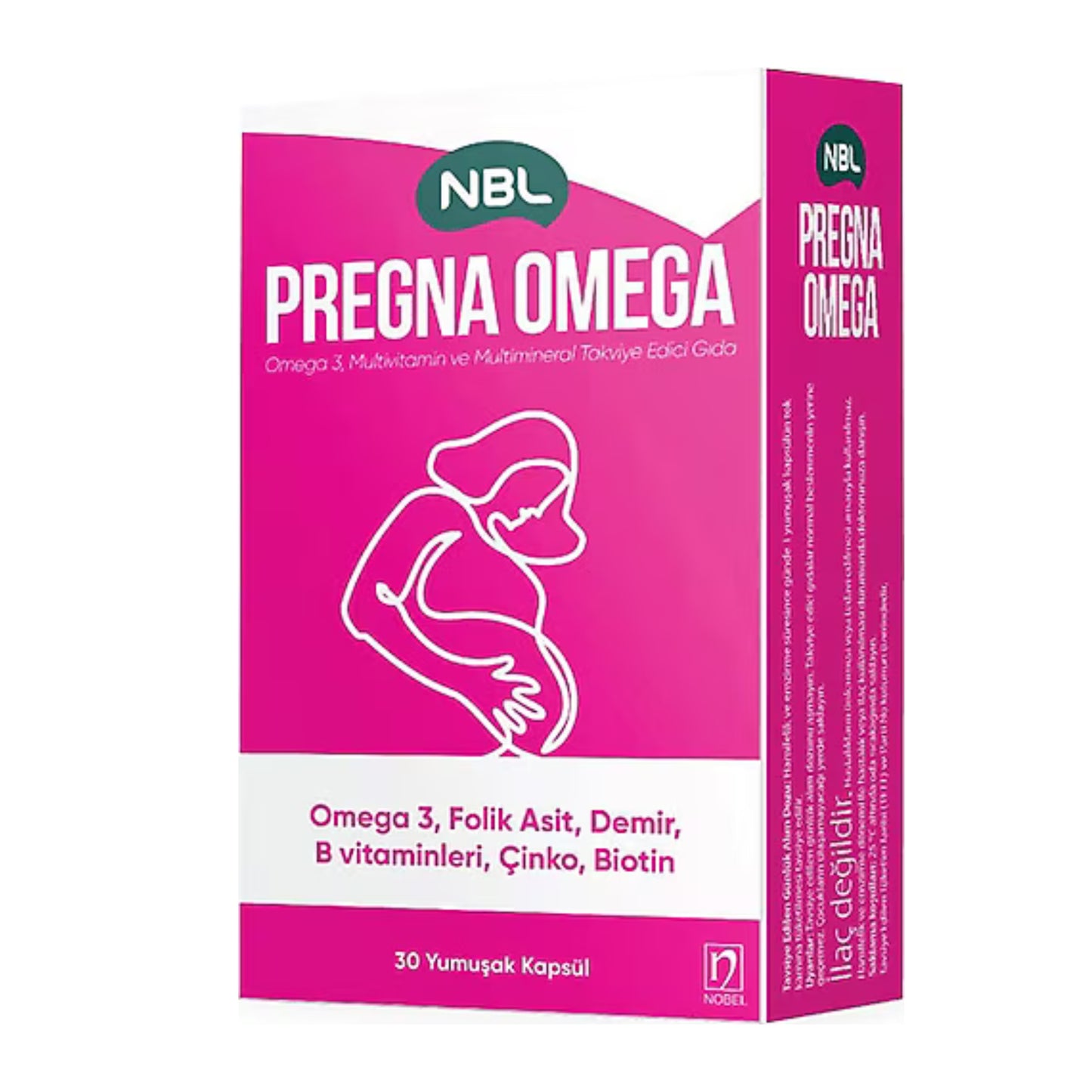 NBL Pregna Omega 30 Kapsül- Hamilelik ve Emzirme Dönemi İçin Omega-3, Multivitamin ve Multimineral Takviyesi - Meliya Kozmetik