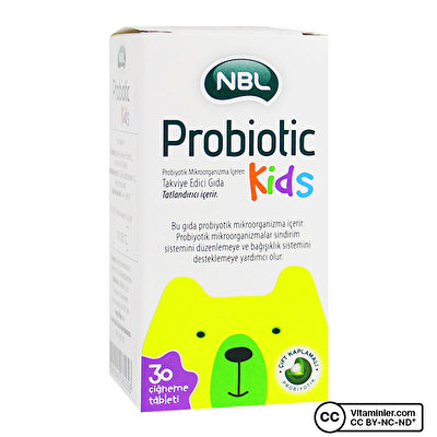 NBL Probiotic Kids 30 Çiğneme Tableti – Çocuklar İçin Bağırsak ve Bağışıklık Sistemi Desteği - Meliya Kozmetik