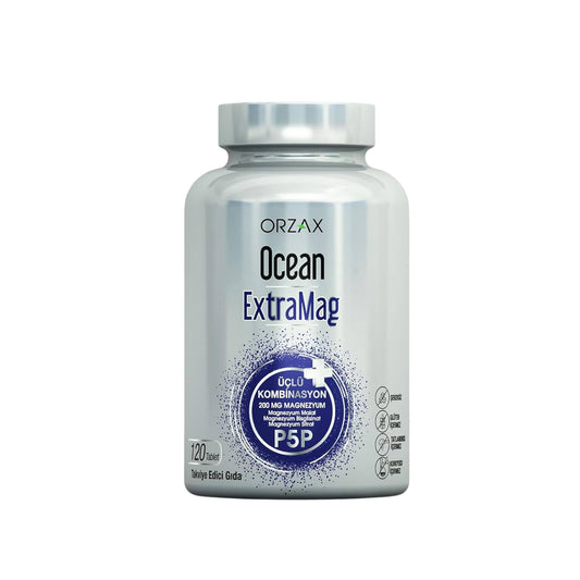 Ocean Extramag 120 Tablet – Magnezyum, B6 Vitamini ve Çinko İçeren Takviye Edici Gıda - Meliya Kozmetik