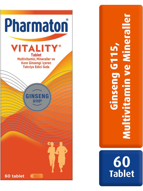 Meliya Kozmetik Pharmaton Vitality enerji destekli multivitamin tableti 60 tablet kutusu
