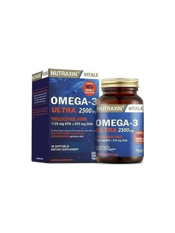 Nutraxin Ultra Omega 3 Balık Yağı 2500 Mg 30 Softgel - Meliya Kozmetik