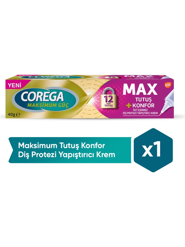 Corega Maksimum Güç Tutuş + Konfor 40 gr - Meliya Kozmetik