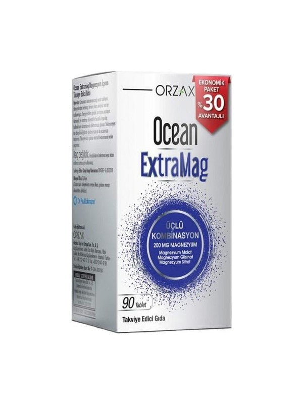 Ocean ExtraMag 90 Tablet – Üçlü Magnezyum Kombinasyonu ile Enerji ve Kas Desteği - Meliya Kozmetik