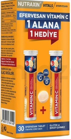 Nutraxin Vitamin C D Zinc 15 Efervesan Tablet - ikili Kofre - Meliya Kozmetik