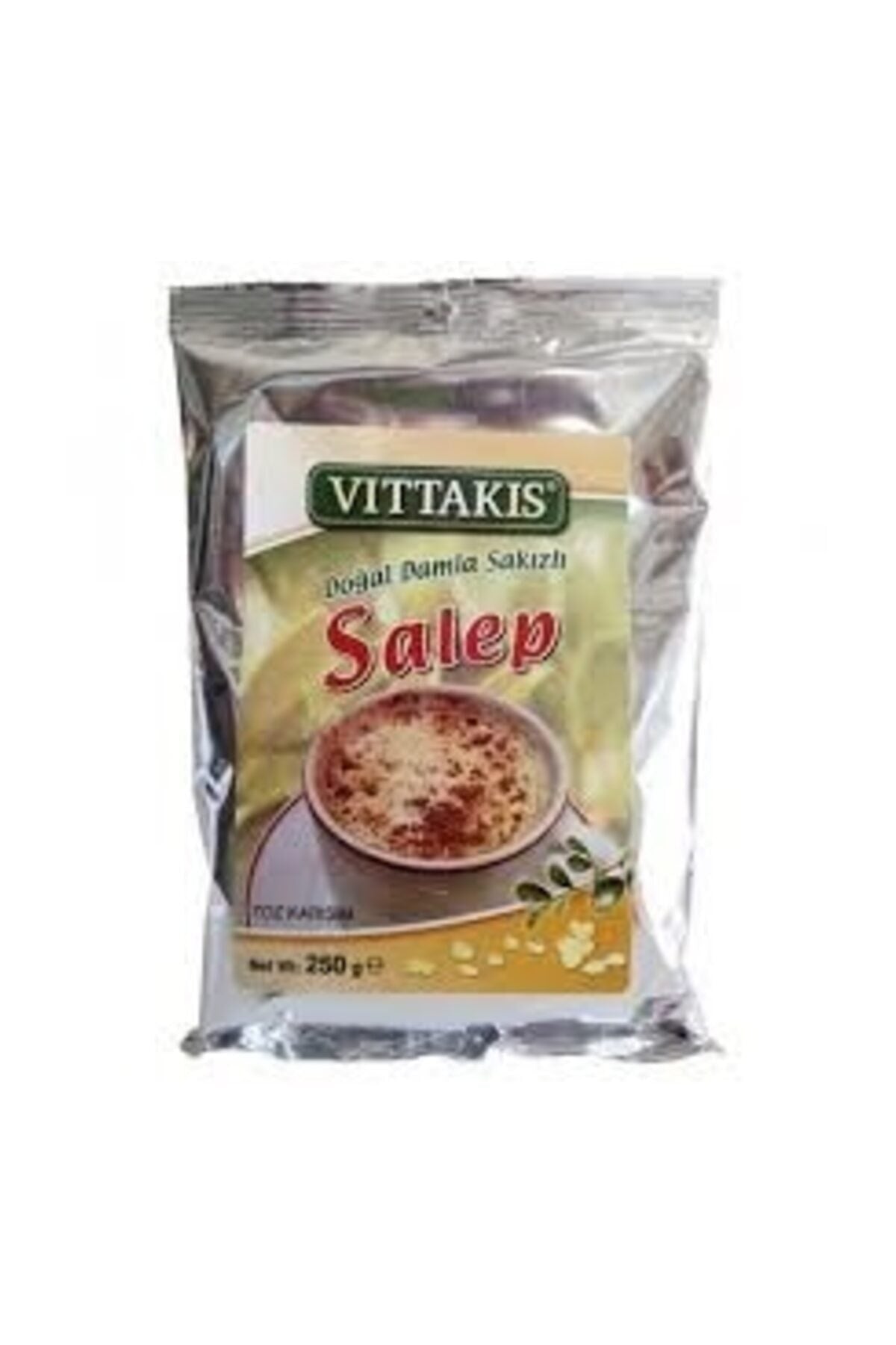 Meliya Kozmetik orijinal sahlep tozu içeren Vitakis Damla Sakızı Aromalı Salep paketi 250 gram