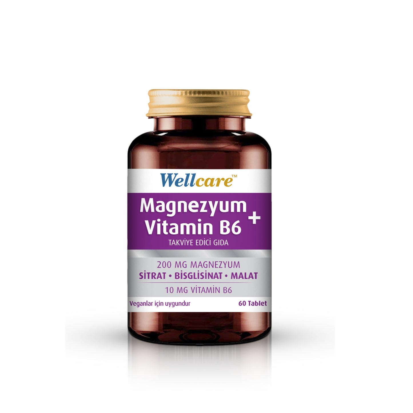Meliya Kozmetik Wellcare Magnezyum Vitamin B6 takviye ürünü kas sağlığı için magnezyum b6 içeren 60 tablet