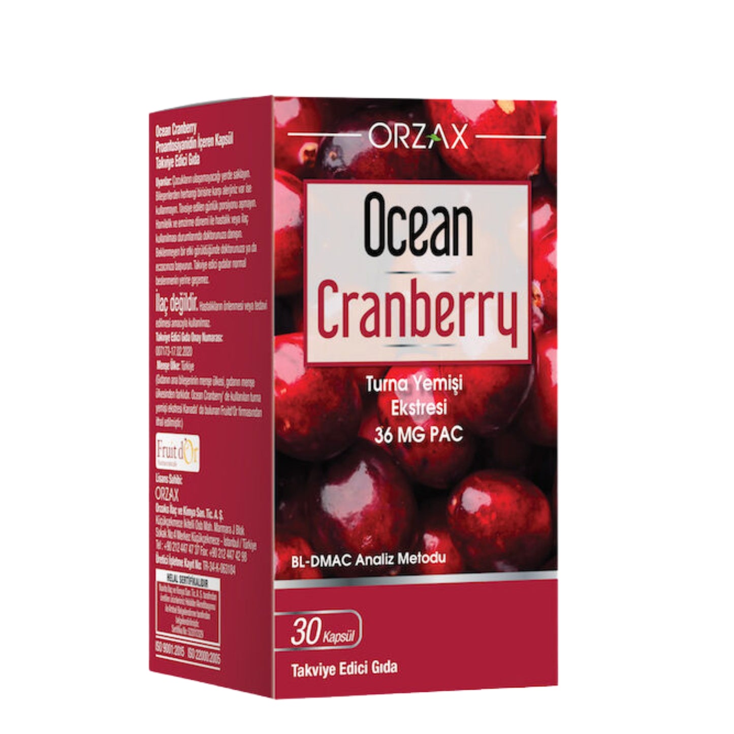 Ocean Cranberry 36 mg PAC – Turna Yemişi Ekstresi 30 Kapsül