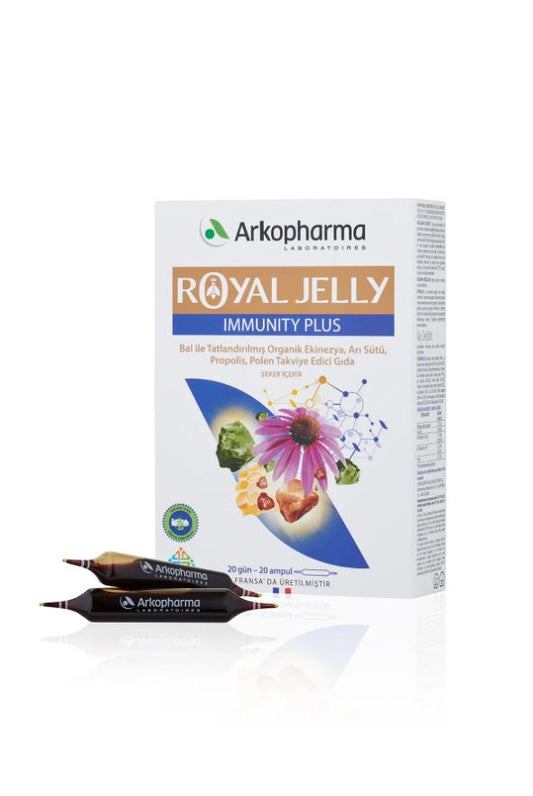 Meliya Kozmetik arı sütü propolis C vitamini ampul içeren bağışıklık destekleyici Royal Jelly kutusu ve ampulleri