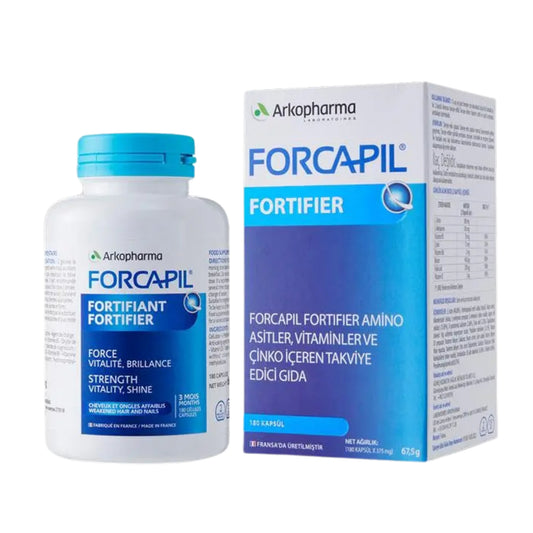 Meliya Kozmetik saç ve tırnak için güçlendirici tablet içeren Forcapil Fortifier Amino Asitler ve Vitaminler
