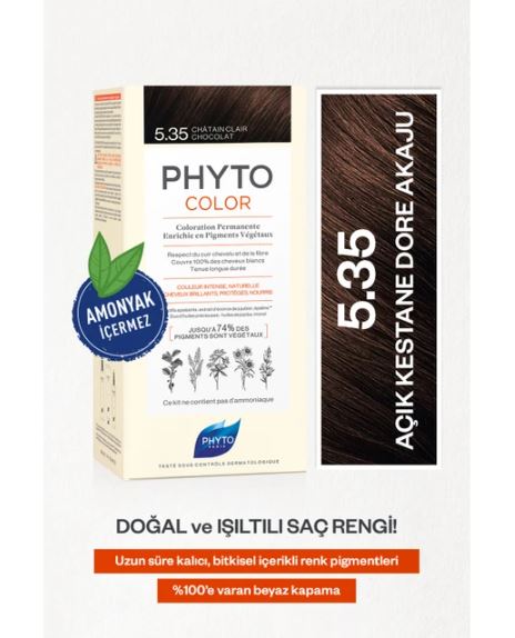 Phyto Color Saç Boyası 5.35 Açık Kestane Dore Akuju