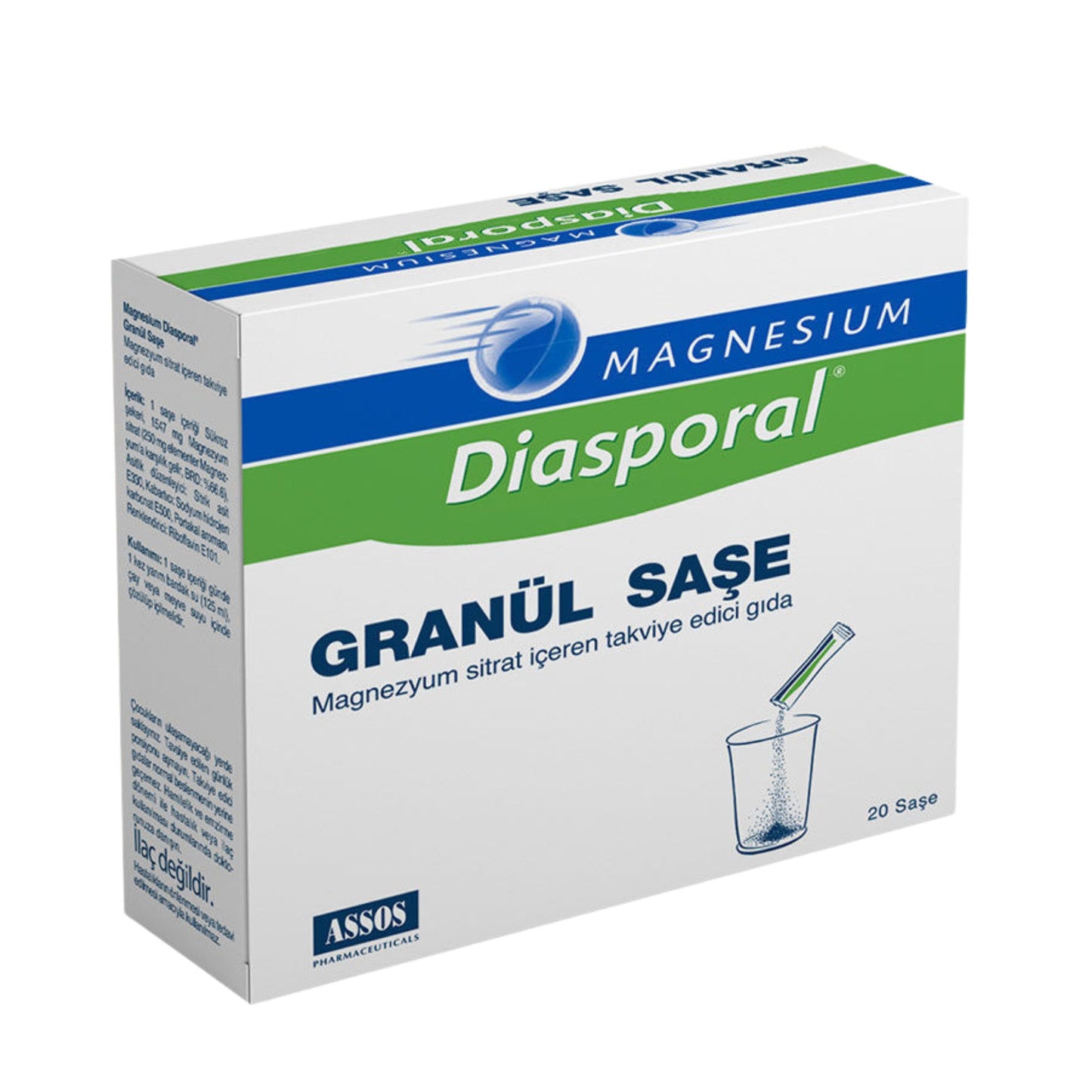 Magnesium Diasporal 300 mg 20 Saşe – Kas ve Sinir Sistemi İçin Magnezyum Takviyesi