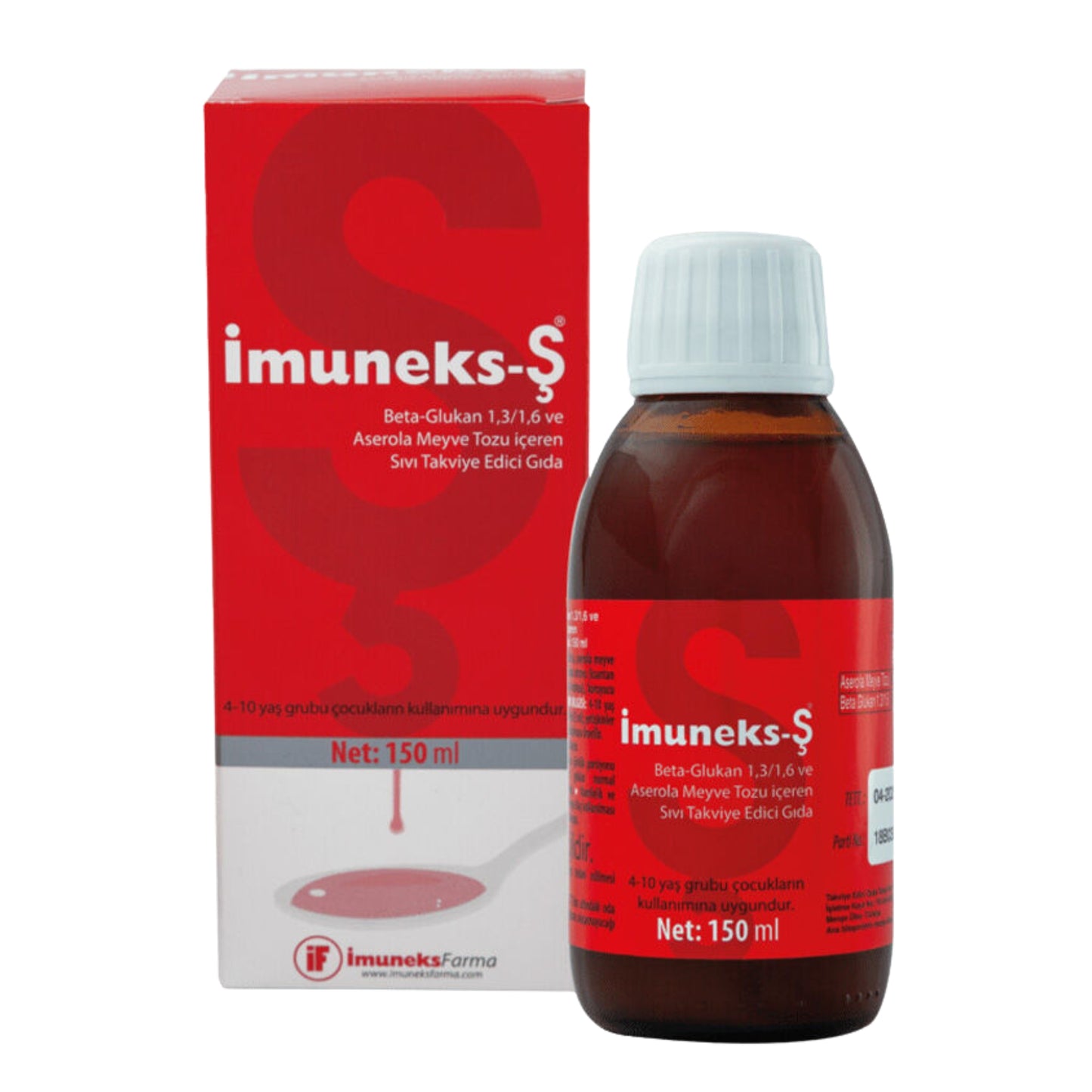 İmuneks Şurup 150 ml – Beta Glukan ve Aserola İçeren Takviye Edici Gıda