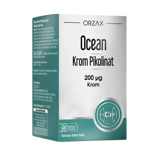 Ocean Krom Pikolinat 200 mcg 90 Kapsül – Kan Şekeri Desteği ve Tatlı Krizi Kontrolü
