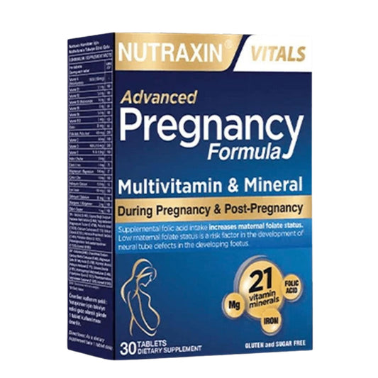 Nutraxin Pregnancy Formula 30 Tablet – Hamilelik ve Emzirme Dönemine Özel Multivitamin ve Mineral Takviyesi - Meliya Kozmetik
