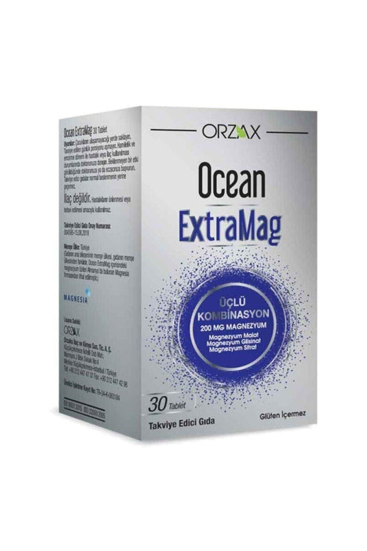 Meliya Kozmetik Ocean ExtraMag takviye edici gıda kutusu en iyi magnezyum takviyesi olarak