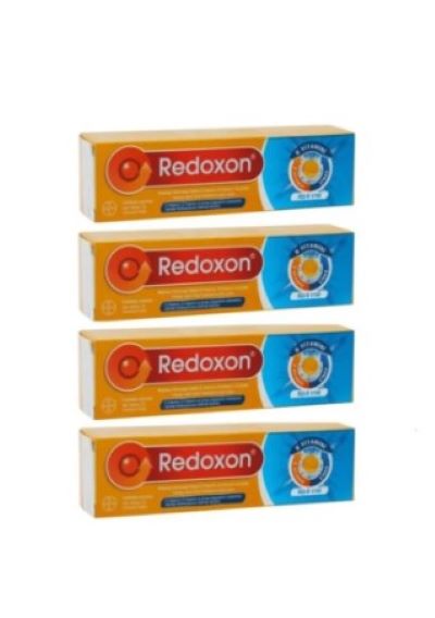 Meliya Kozmetik tarafından satılan dört paket Redoxon C vitamini takviyesi effervesan portakal aromalı