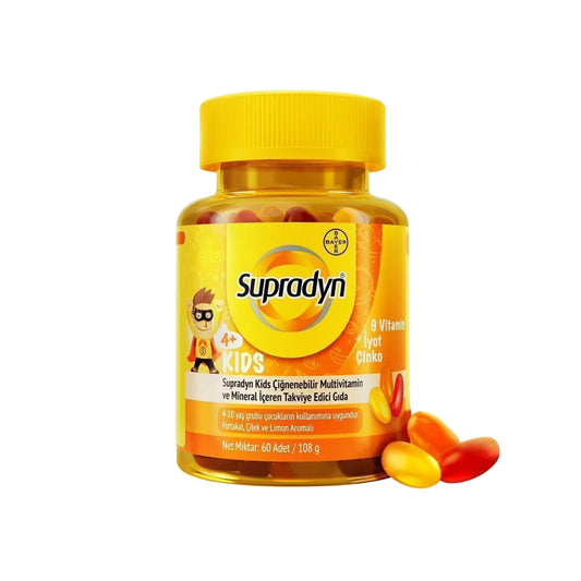 Meliya Kozmetik Supradyn Kids 60 adet çocuklar için vitamin tabletleri multivitamin ve mineral içeren