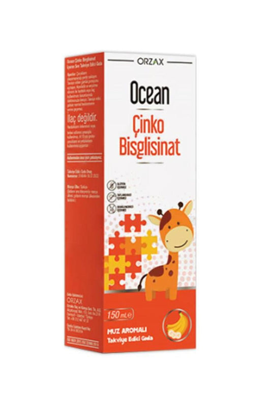 Ocean Çinko Bisglisinat Şurup Muz Aromalı 150 ml - Meliya Kozmetik