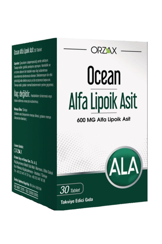 Ocean Alfa Lipoik Asit 600mg Takviye Edici Gıda 30 Tablet - Meliya Kozmetik