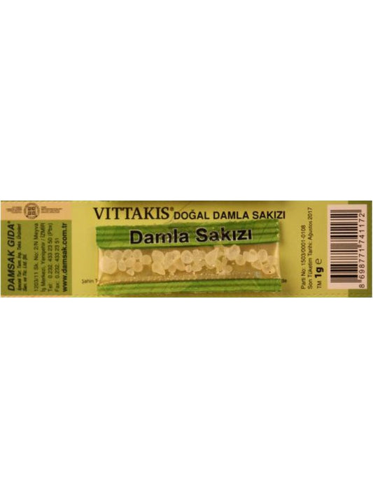 Meliya Kozmetik doğal damla sakızı aromalı ürün Vıttakıs damla sakızı küçük paket içinde